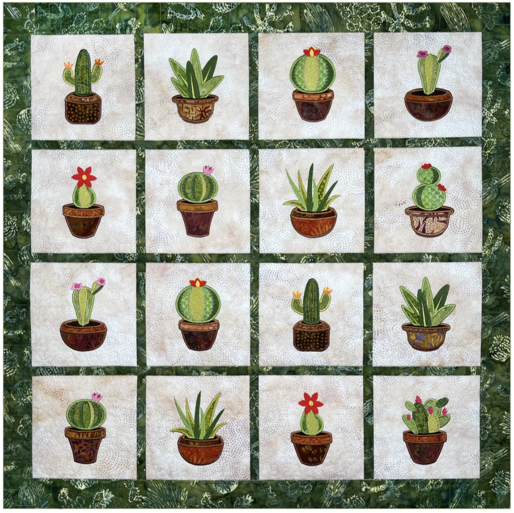 Petite Cacti ITH Wall Hanging for Machine Embroidery Pattern