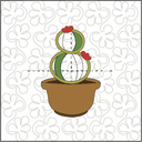 Petite Cacti ITH Wall Hanging for Machine Embroidery Pattern