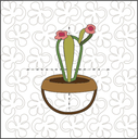 Petite Cacti ITH Wall Hanging for Machine Embroidery Pattern