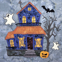 The Wonky Houses Banner - Haunted Halloween - for Machine Embroidery Pattern