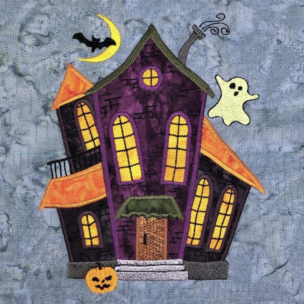 The Wonky Houses Banner - Haunted Halloween - for Machine Embroidery Pattern