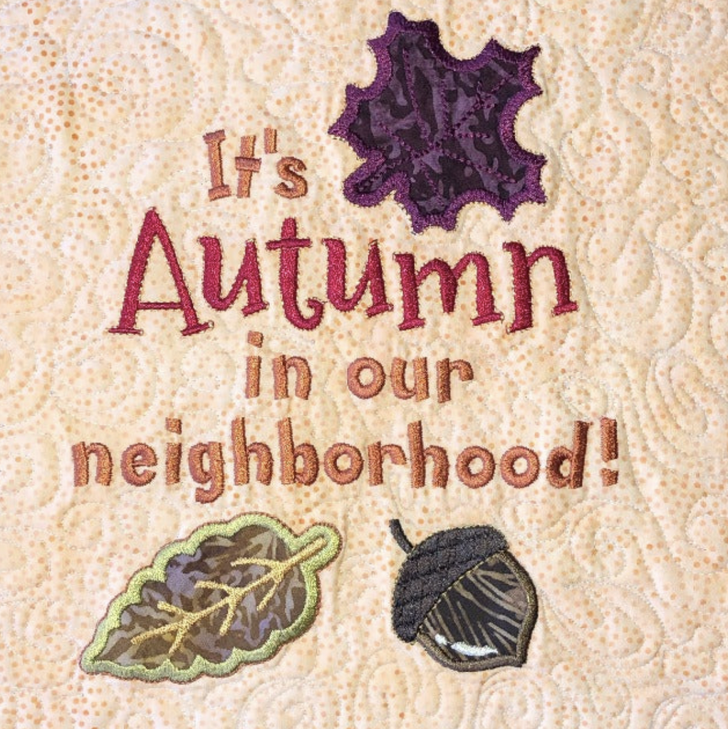 The Wonky Houses Table Runner - Autumn - for Machine Embroidery Pattern