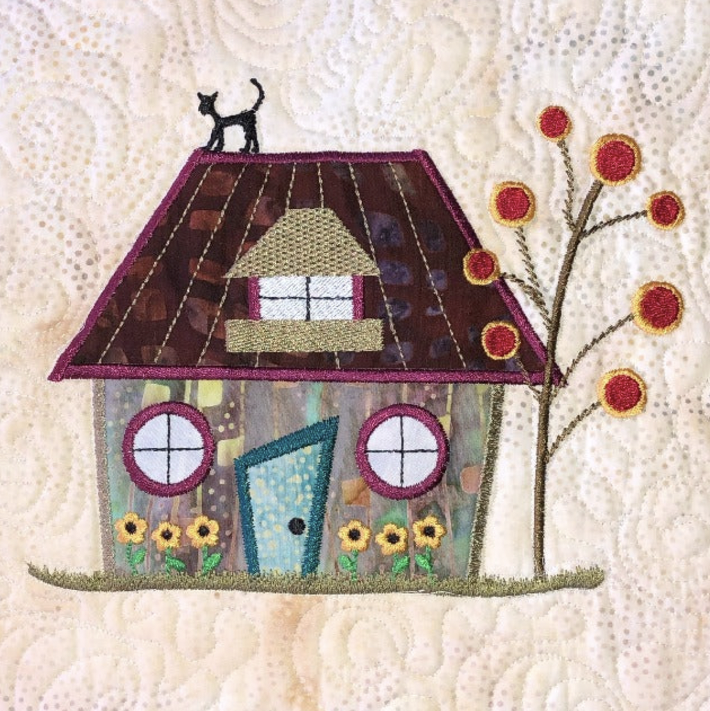 The Wonky Houses Table Runner - Autumn - for Machine Embroidery Pattern