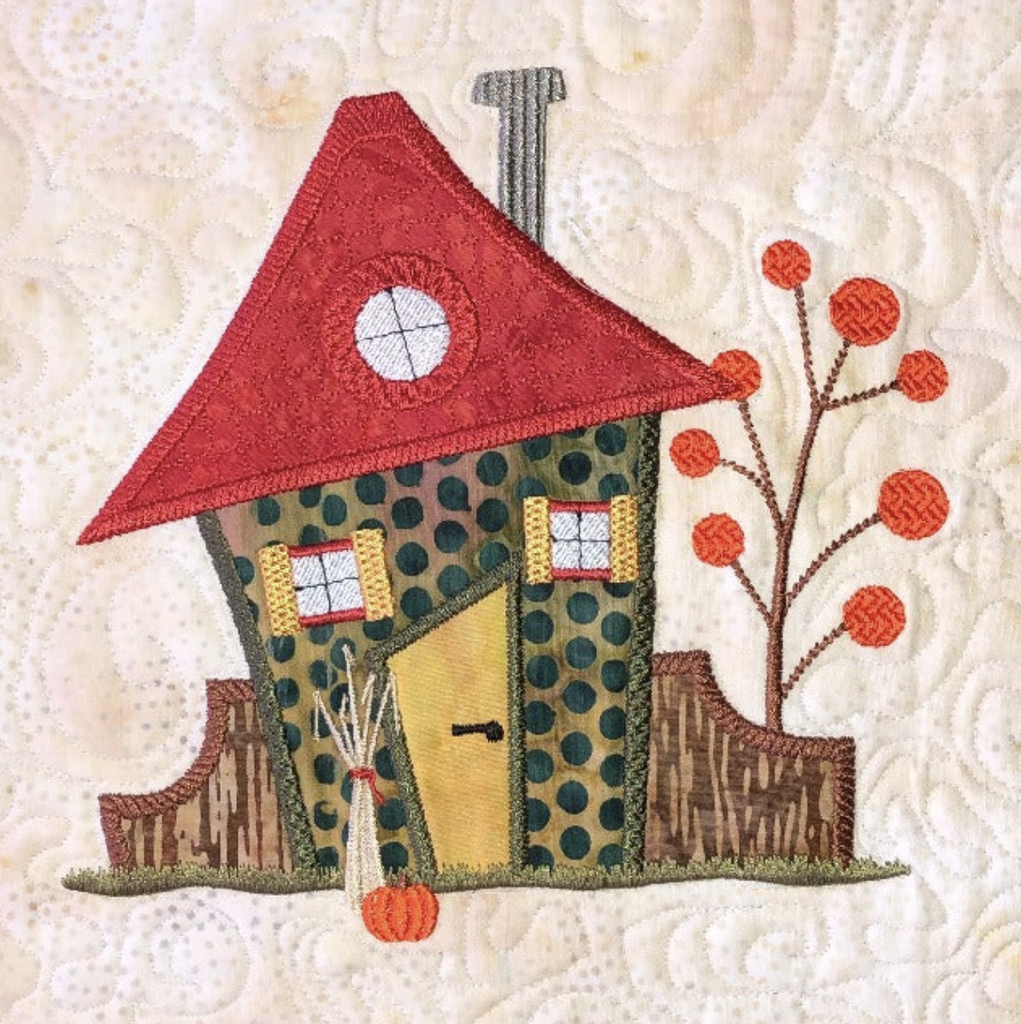 The Wonky Houses Table Runner - Autumn - for Machine Embroidery Pattern