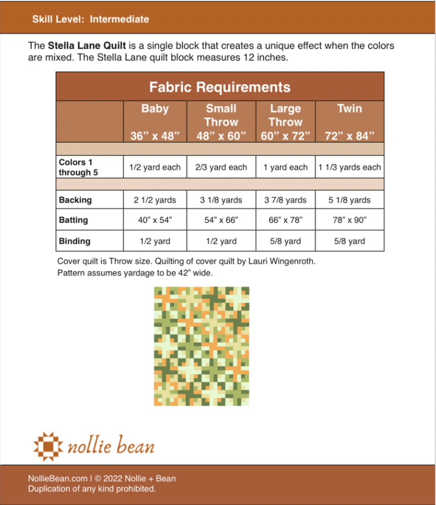 Stella Lane Quilt Pattern