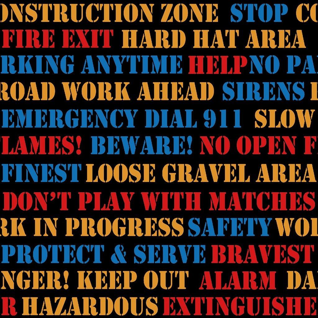 Construction Zone Construction Words Black