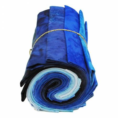 Fat Quarter Bundle, 1895's Batiks - Blue Colorway, 12pcs/bundle