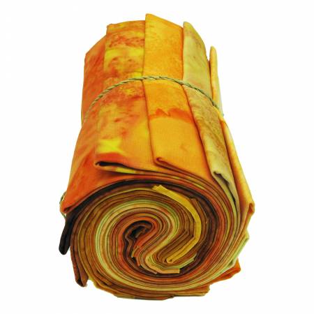 Fat Quarter Bundle, 1895's Batiks - Orange Colorway, 12pcs/bundle