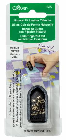 Natural Fit Leather Thimble - Black Medium