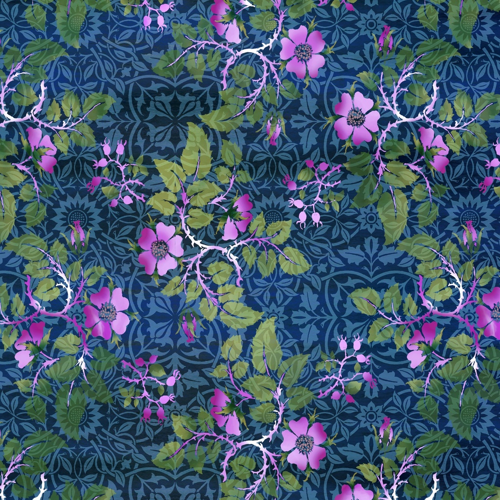 Counterpoint II Floral Vine Blue