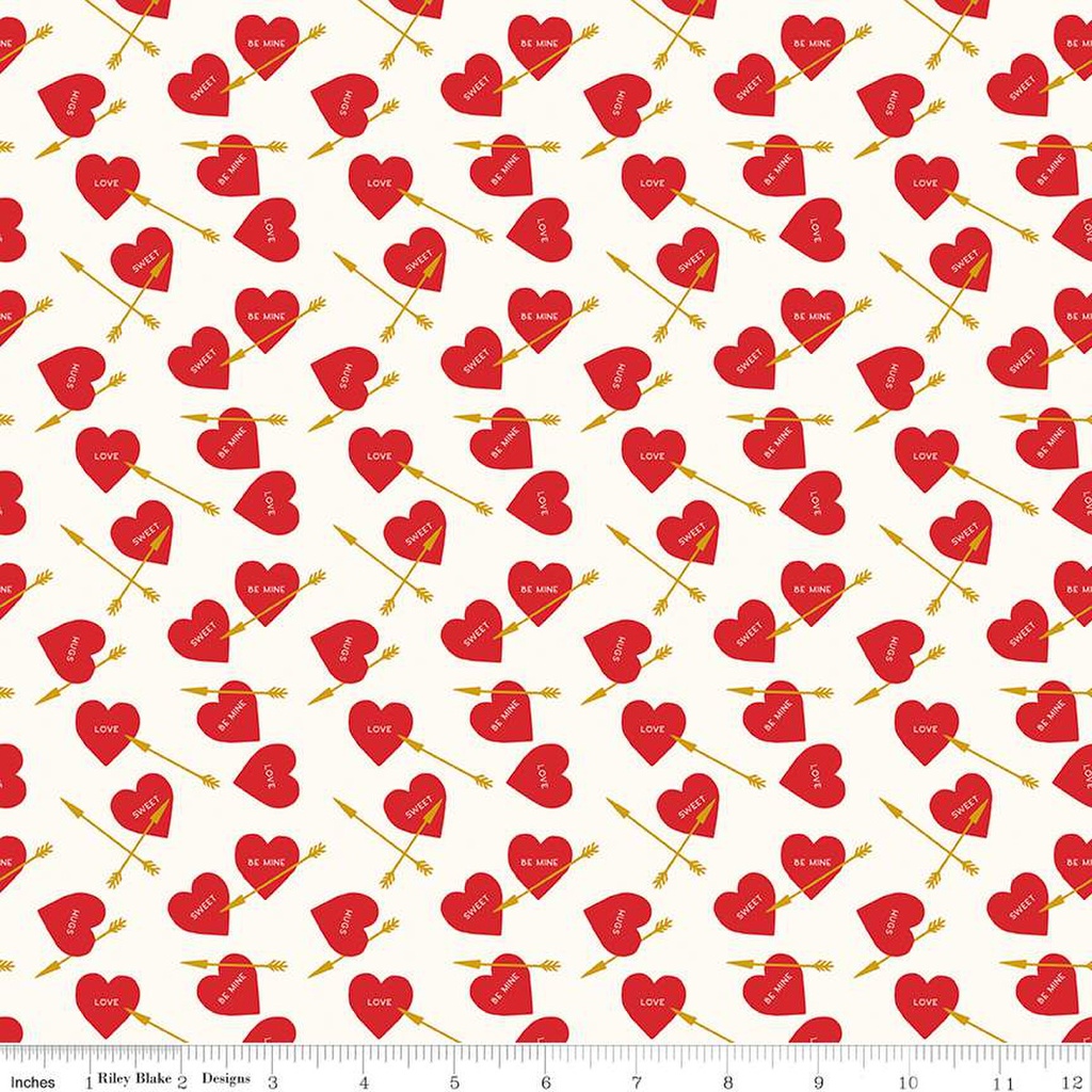 Sweetheart Heart Arrows Cream Sparkle