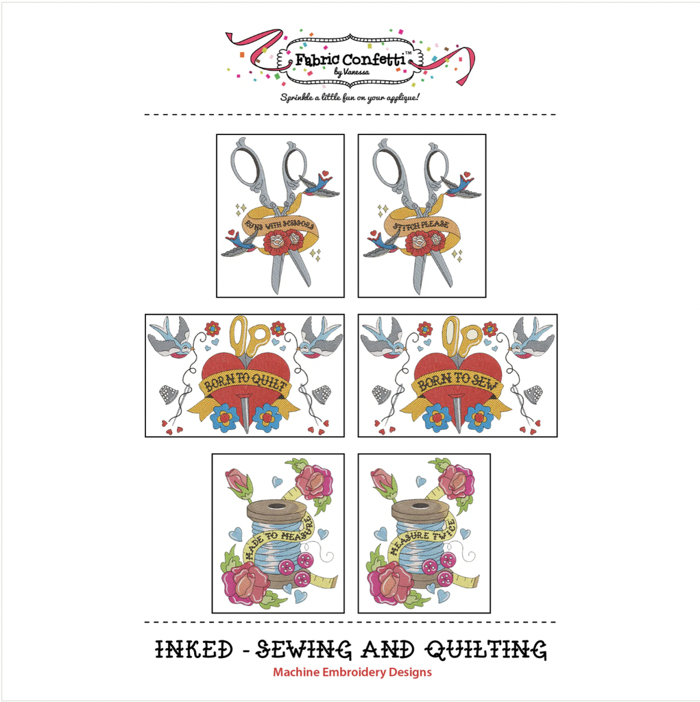 Inked - Sewing and Quilting for Machine Embroidery Pattern