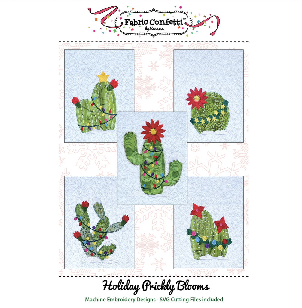 Holiday Prickly Blooms for Machine Embroidery Pattern