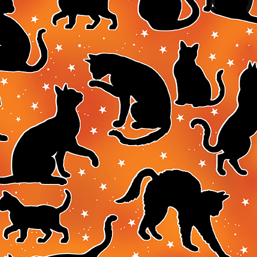 SALE-Halloween Spirit Spooktacular Cats Orange