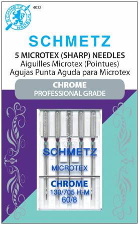 Chrome Microtex Schmetz Needle 60/08 5ct