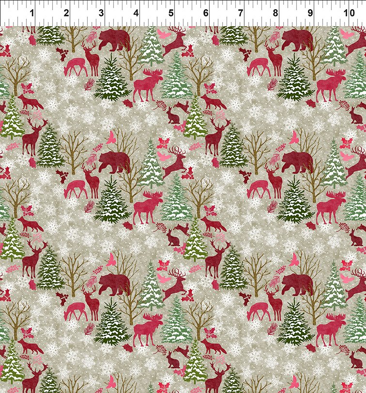 SALE - Nature’s Winter-Forest Animals-Red