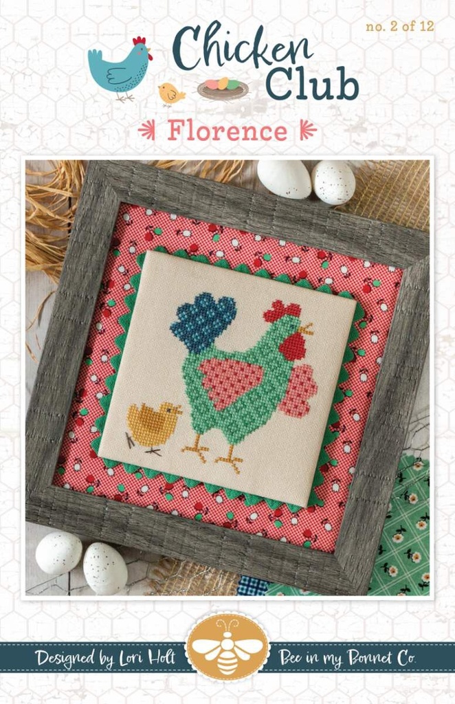 Florence Chicken Club #2 Cross Stitch Pattern