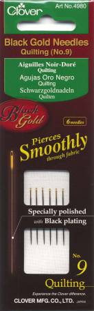 Clover Black Gold Quilting Needles - Size 9