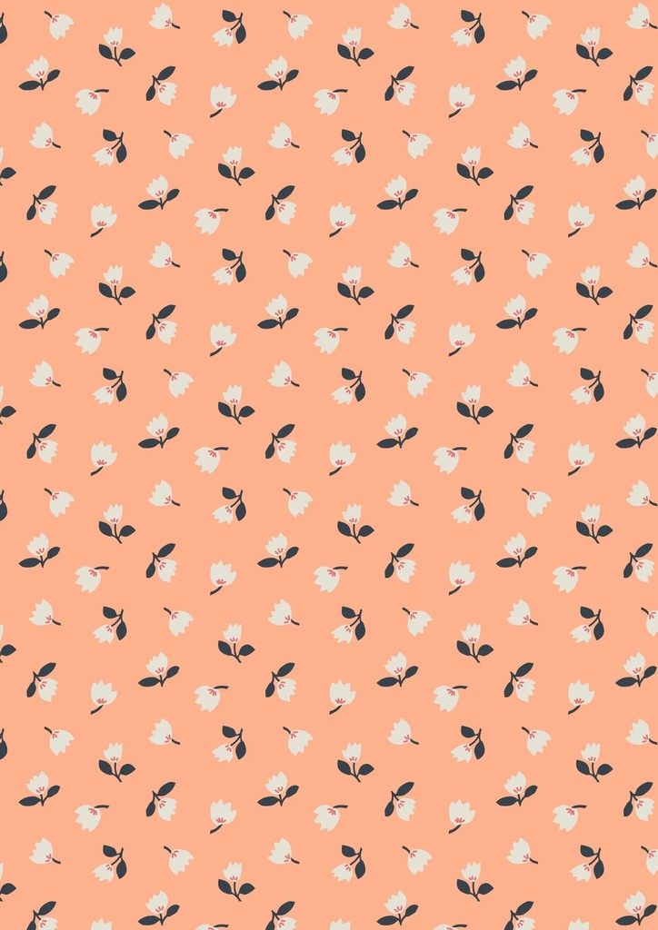 Folk Floral Little Flowers on Peach