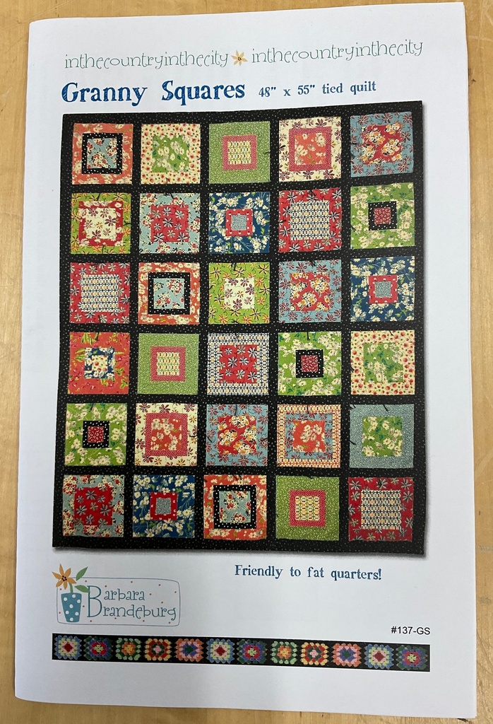 SALE - Granny Squares 48” x 55” Tied Quilt Pattern