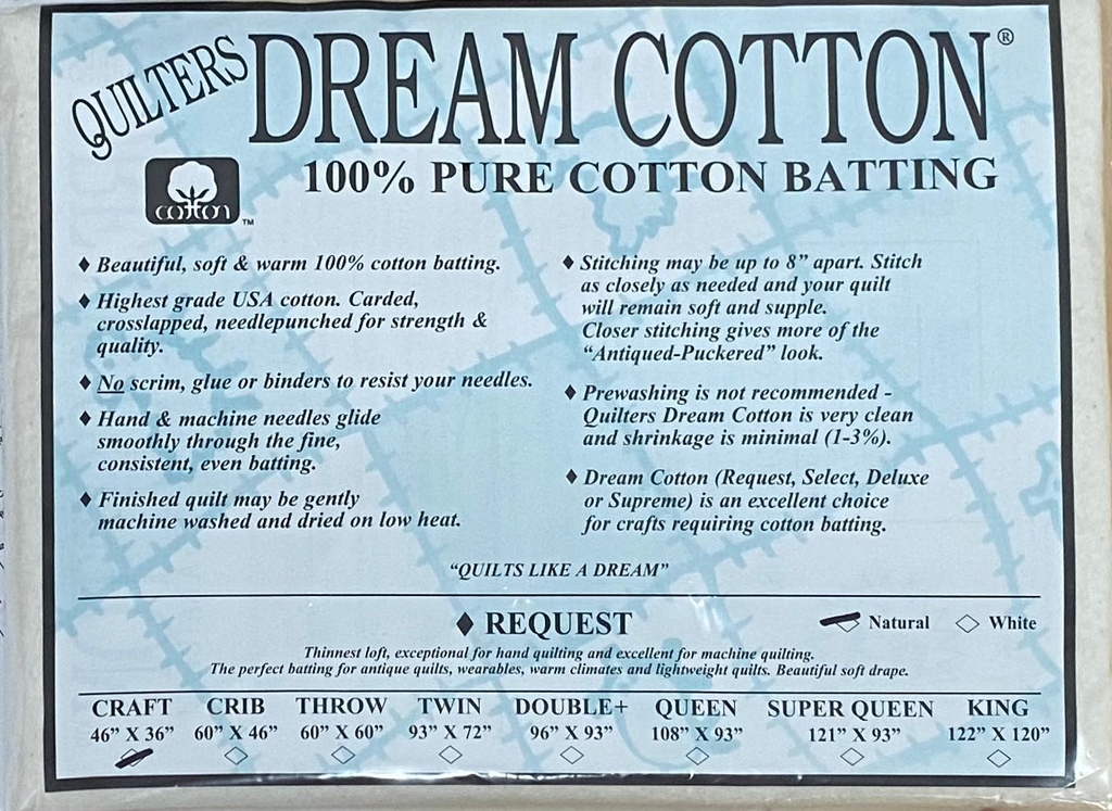 N3 Natural Dream Cotton Request - Thinnest Loft - Craft