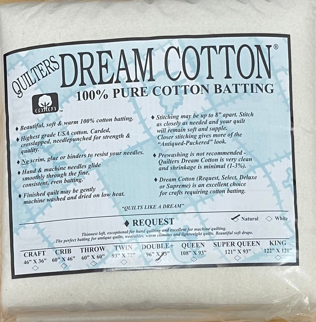 N3 Natural Dream Cotton Request - Thinnest Loft - Double