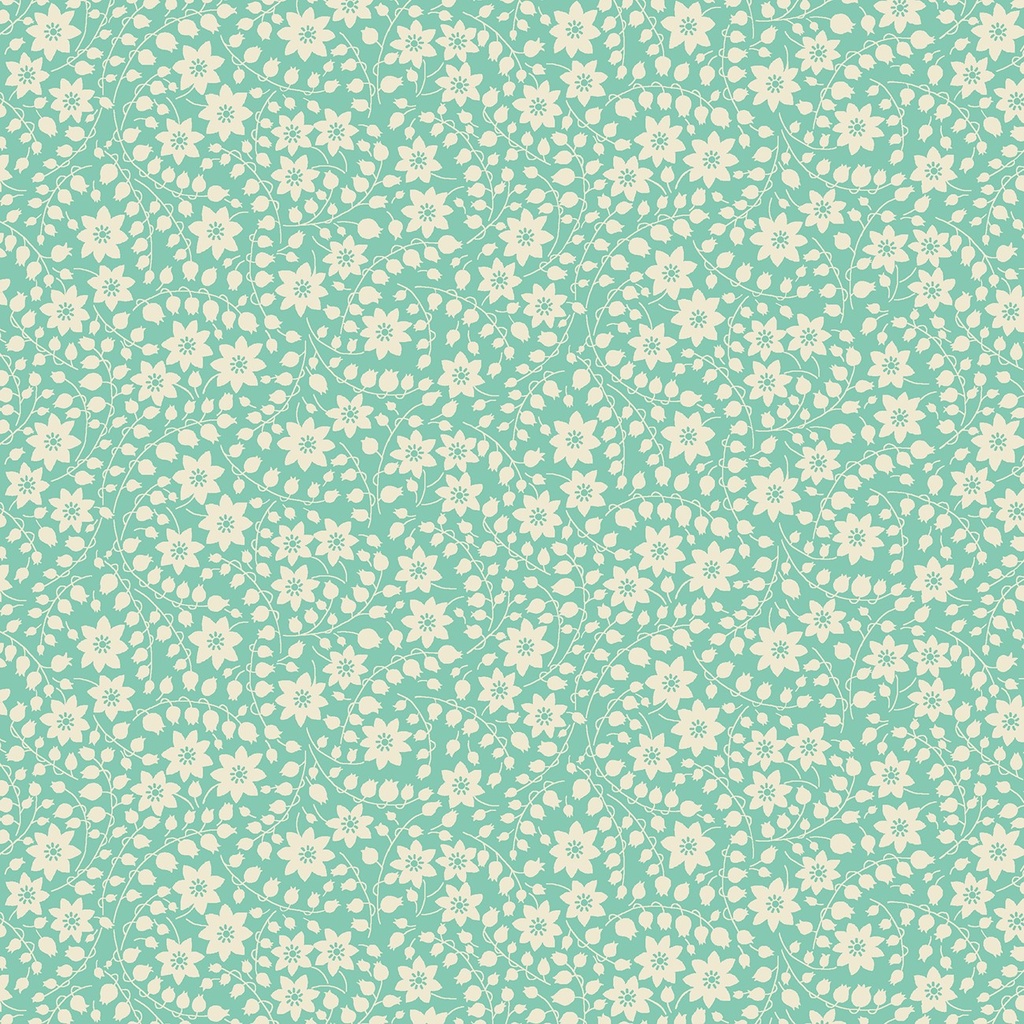 Nana Mae 6 Aqua Tonal Floral