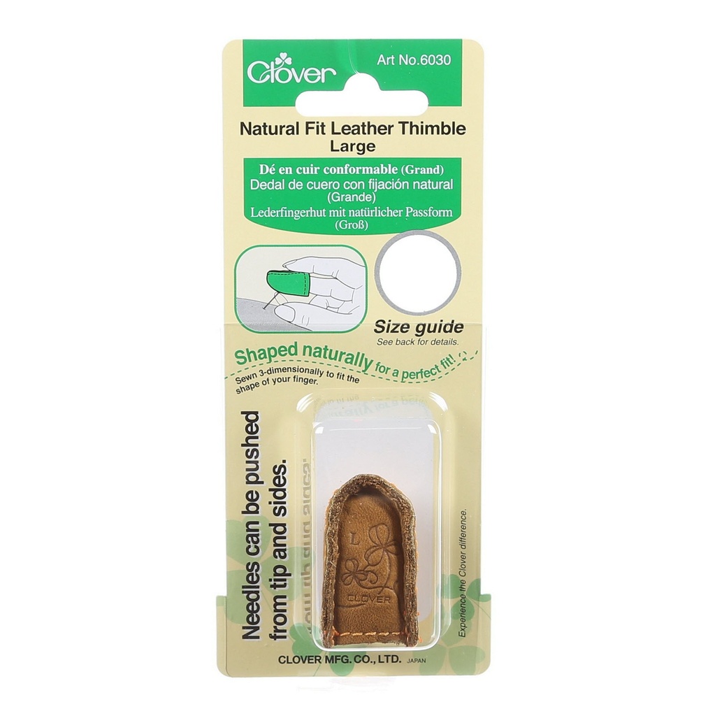 Natural Fit Leather Thimble - Tan Large