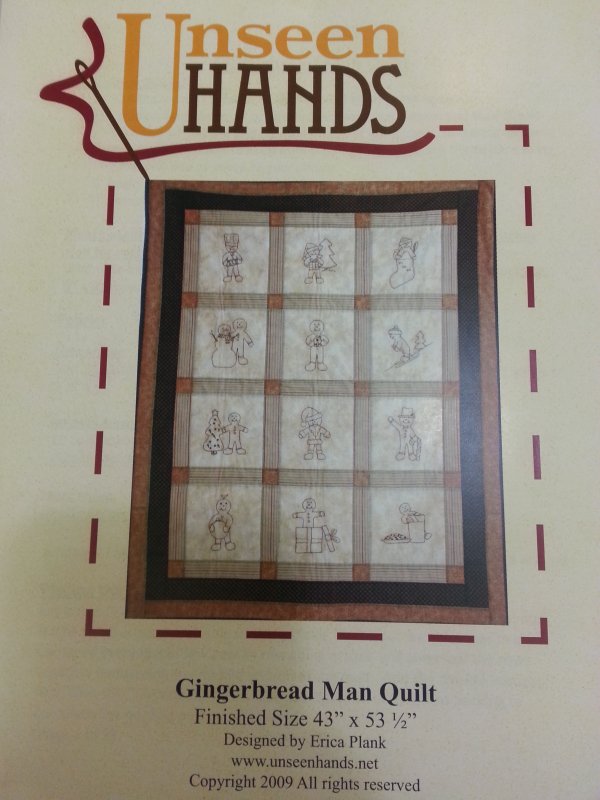 SALE-Unseen Hands Gingerbread Man Quilt