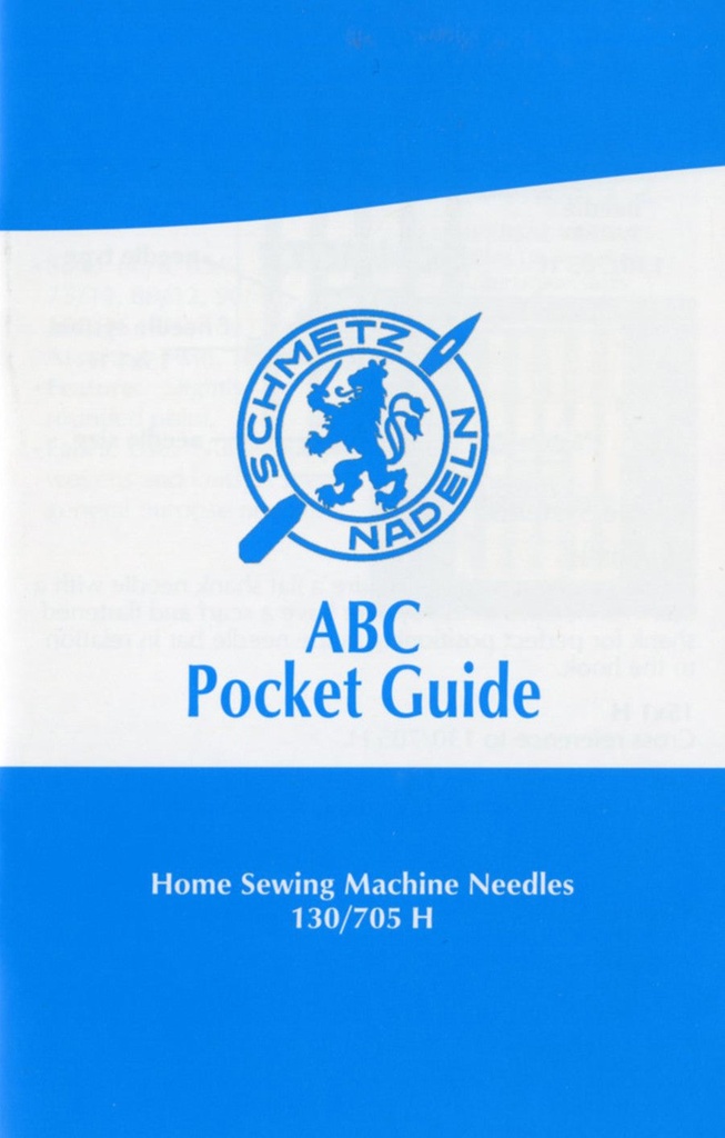 Sale - Schmetz Sewing Machine Needle 'ABC' Pocket Guide