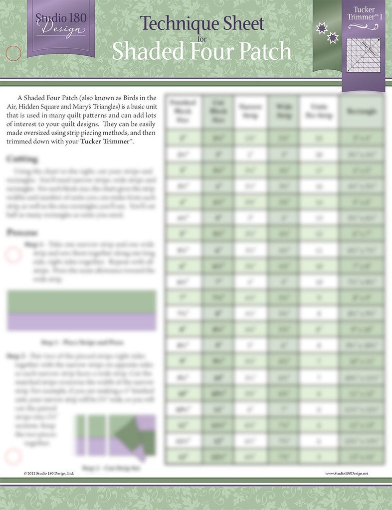 Shaded Four Patch Technique Sheet-Studio 180