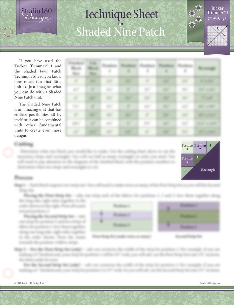 Shaded Nine Patch Technique Sheet-Studio 180