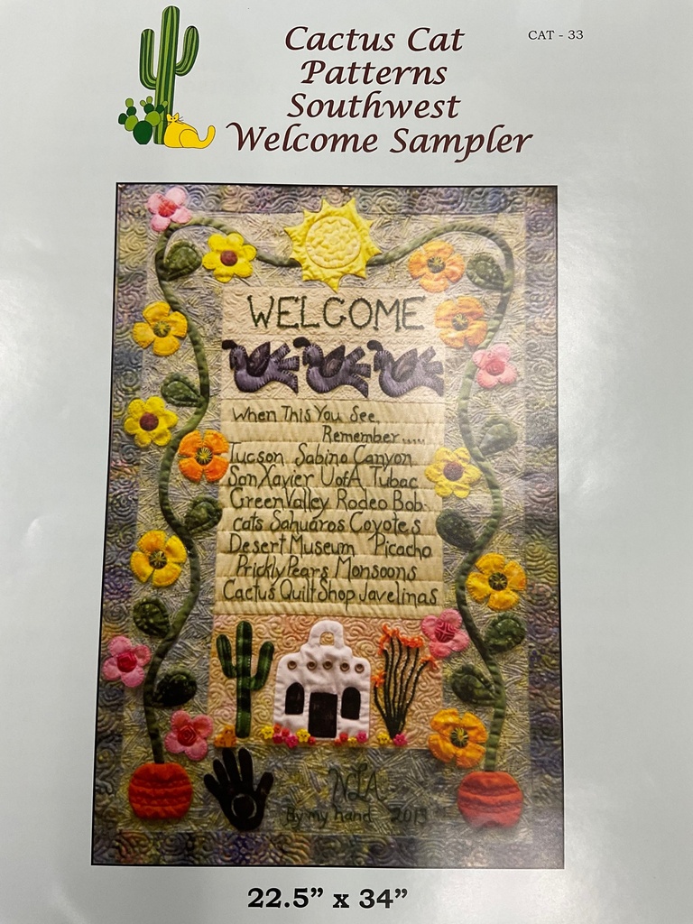 Southwest Welcome Sampler 22.5” x 34” Pattern