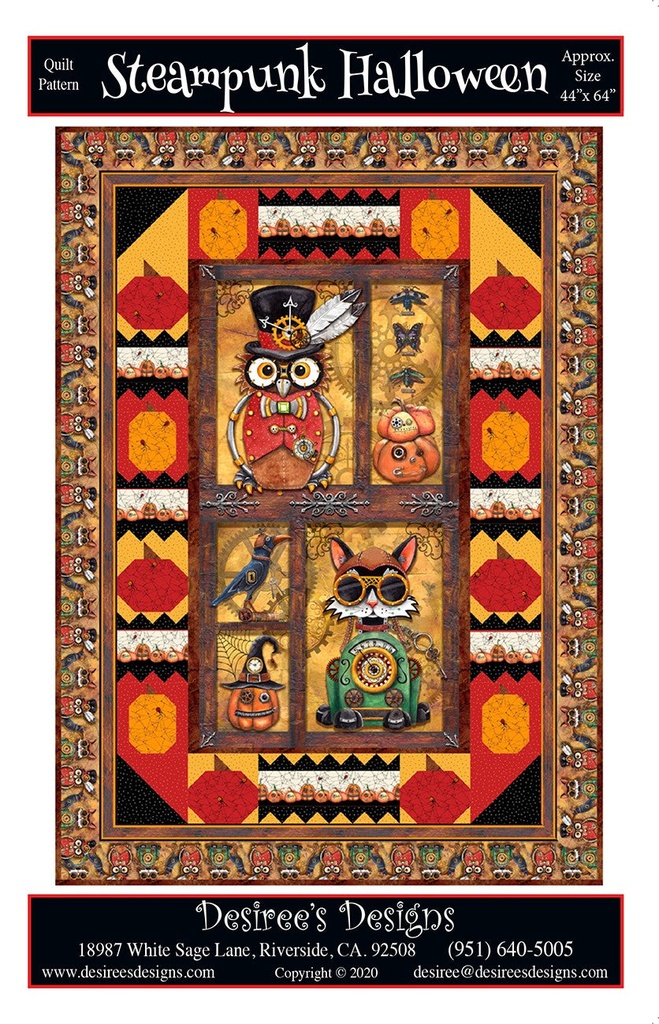 Steampunk Halloween - 44" x 64" Quilt Pattern