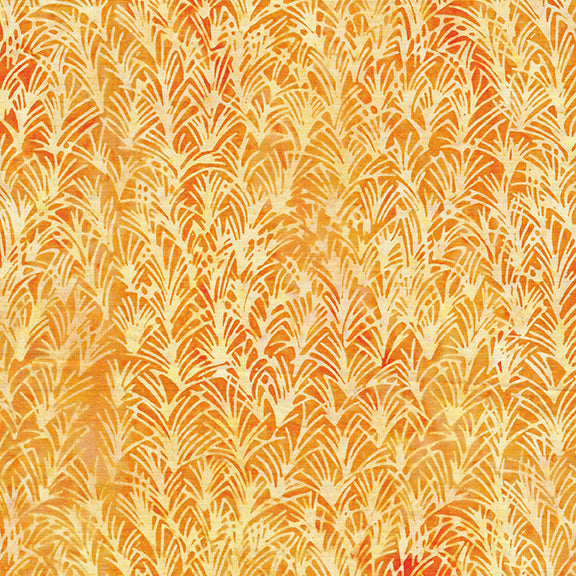 Sunset Plains Thorns Orange Pumpkin Batik