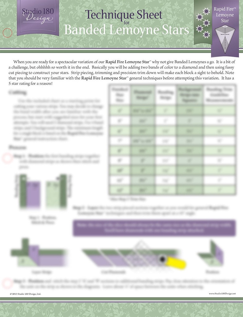 Banded Lemoyne Stars Technique Sheet-Studio 180