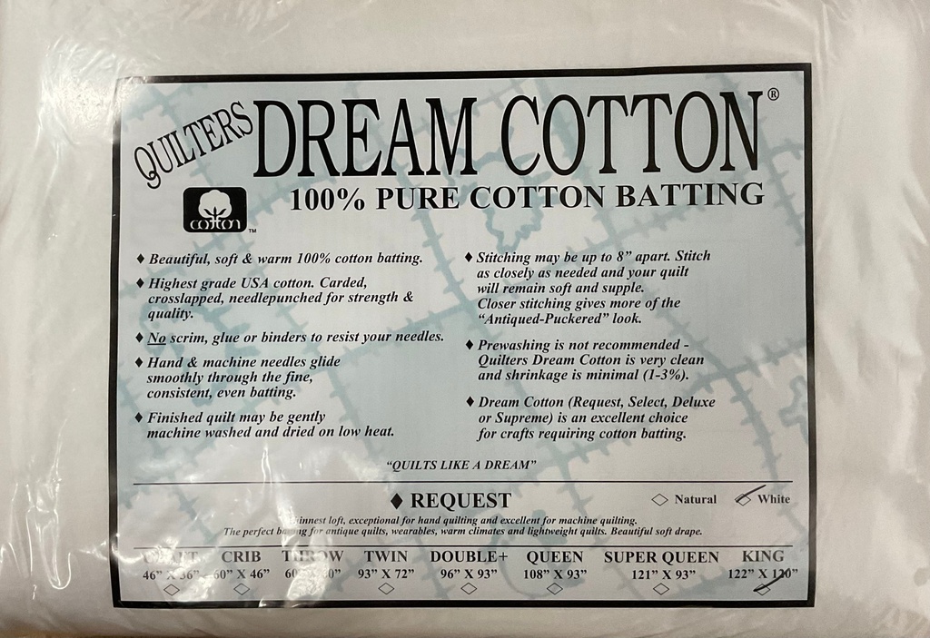 W3 White Dream Cotton Request - Thinnest Loft - King