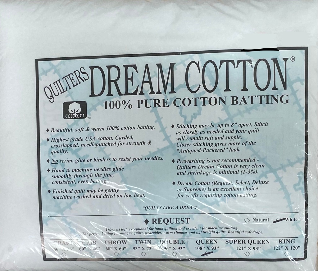 W3 White Dream Cotton Request - Thinnest Loft - Queen