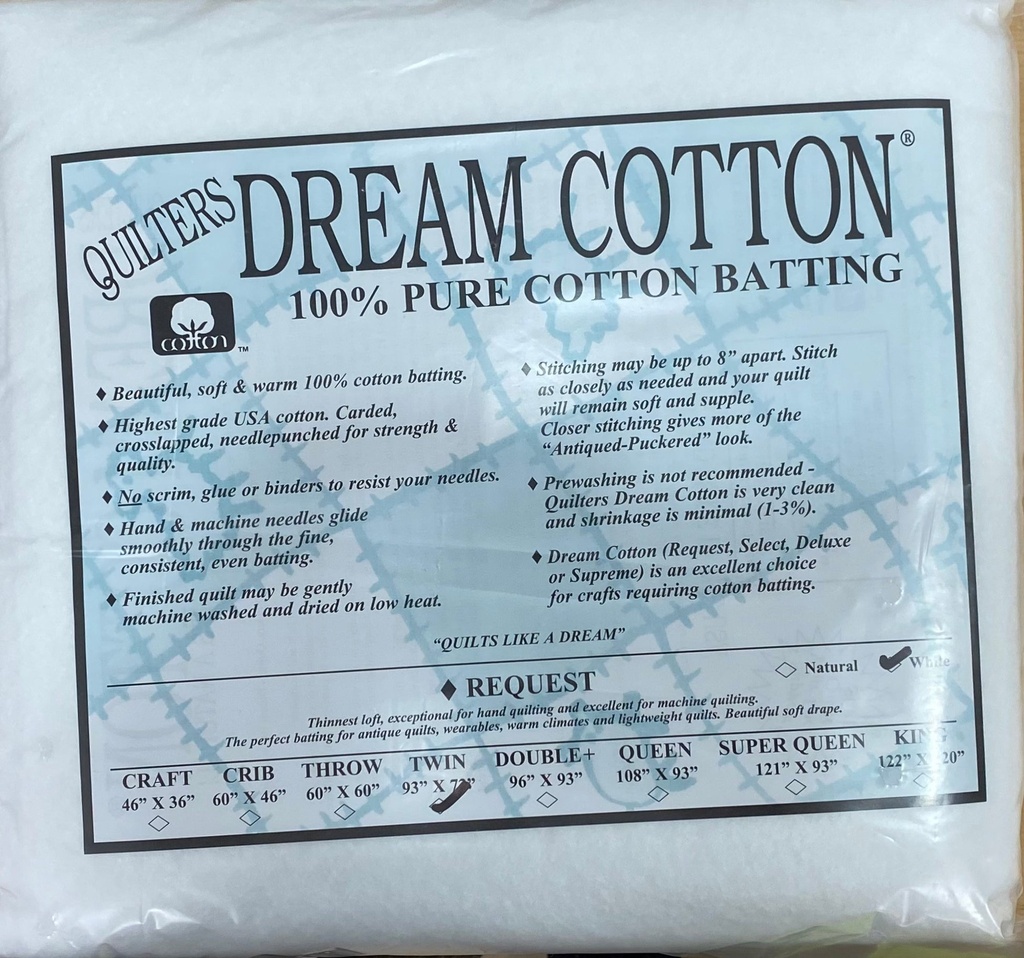 W3 White Dream Cotton Request - Thinnest Loft - Twin