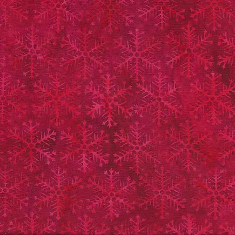 Winter Wonders Snowflake Hexagon Cherry Batik