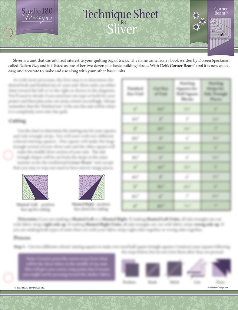 Sliver Technique Sheet-Studio 180