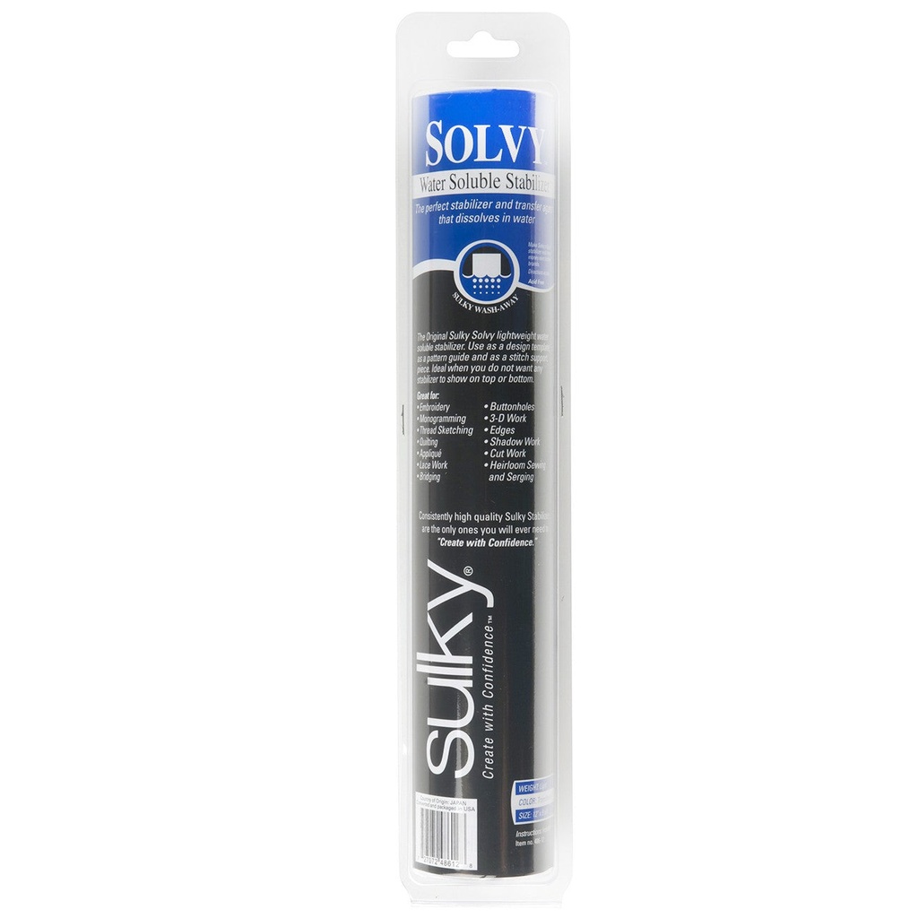 Solvy Lightweight Water Soluble Stabilizer 12" x 9.5 yds