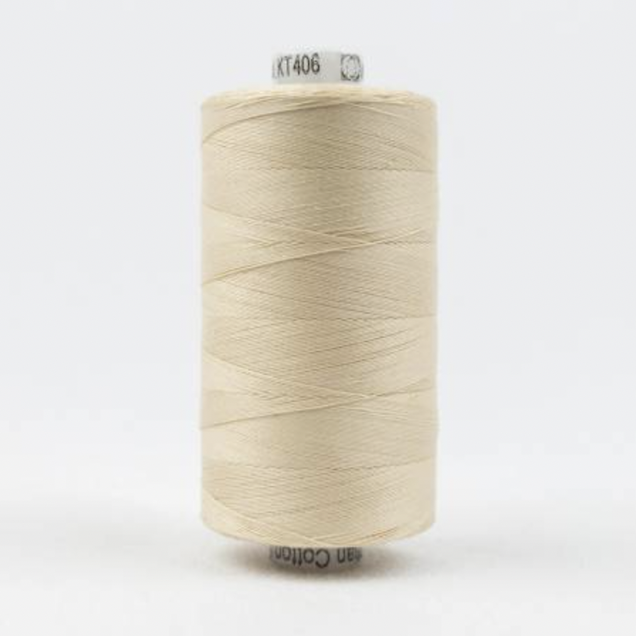 Konfetti Solid 50wt Cotton Thread 1000m  Ecru