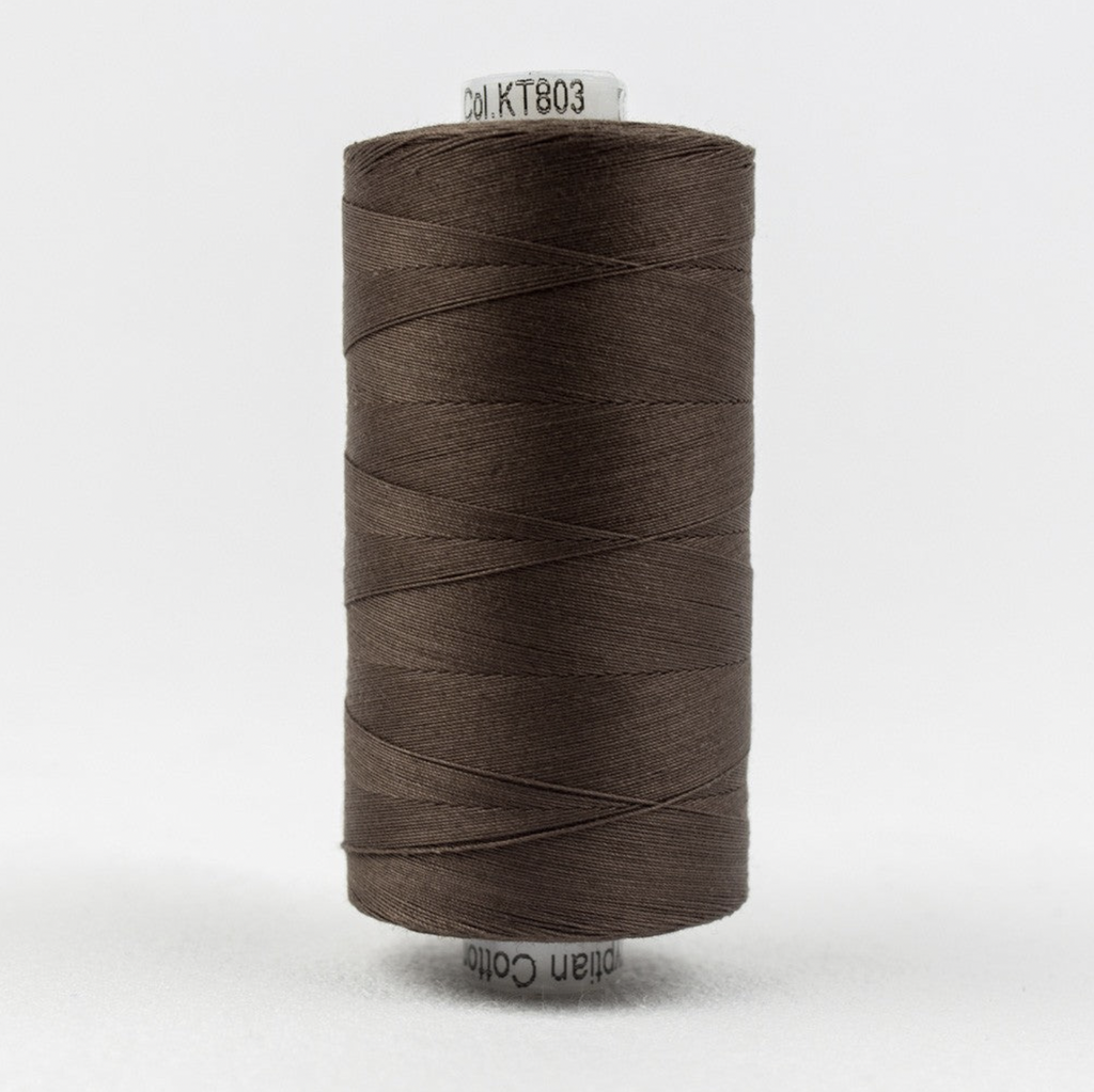 Konfetti Solid 50wt Cotton Thread 1000m Dark Brown