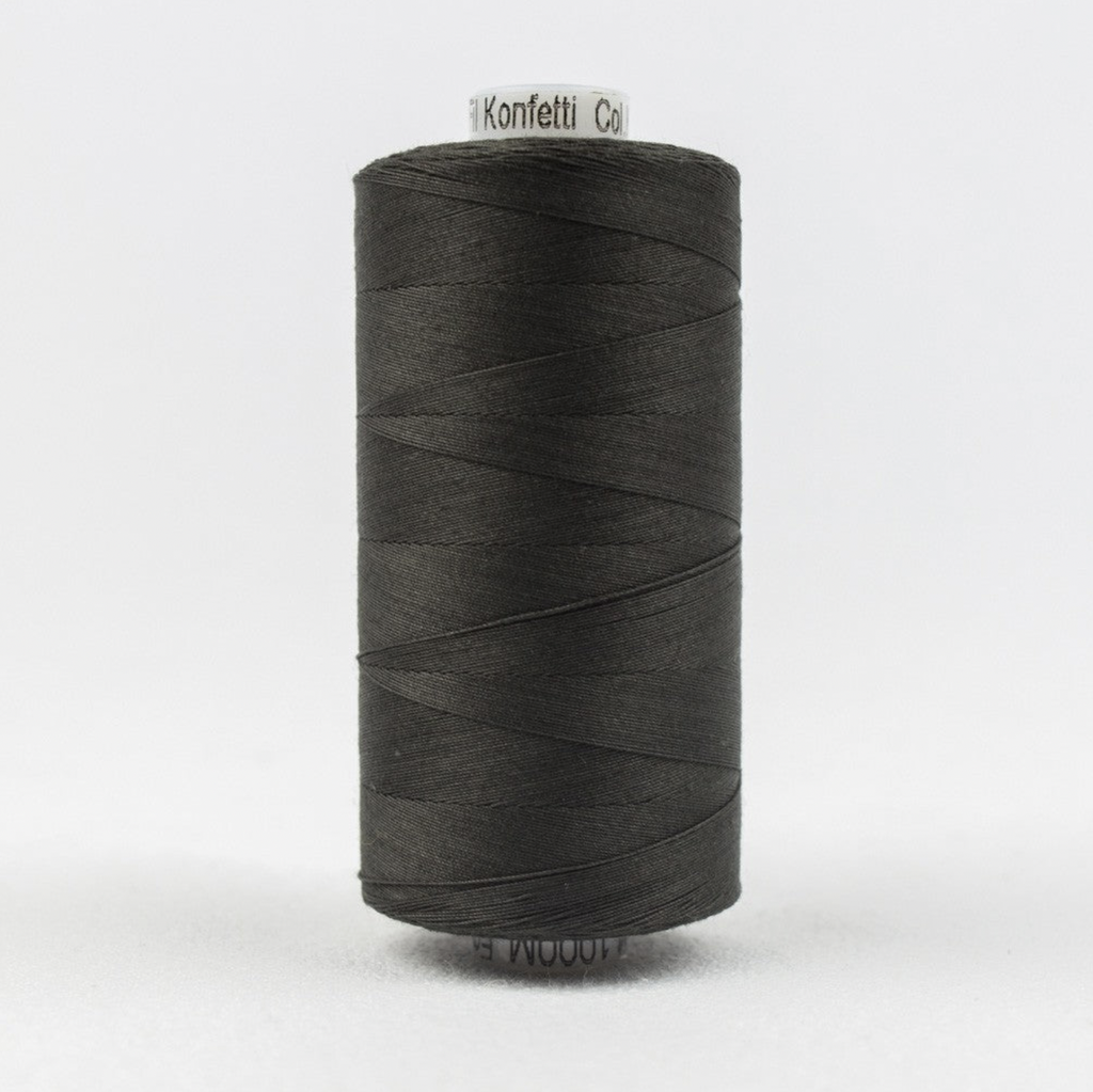 Konfetti Solid 50wt Cotton Thread 1000m Soft Black