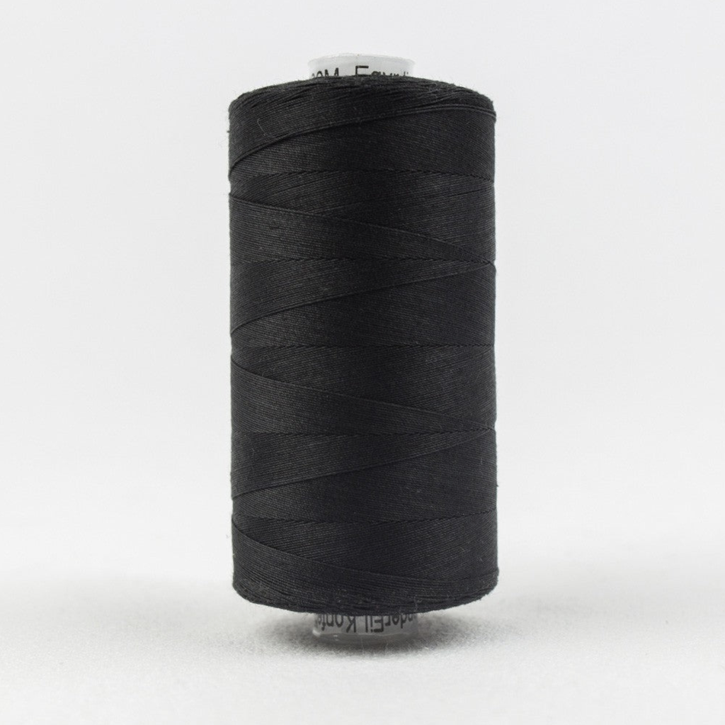 Konfetti Solid 50wt Cotton Thread 1000m Black