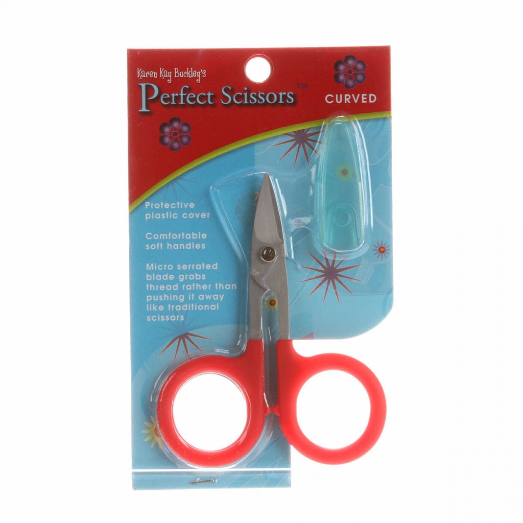 Perfect Scissors Curved Karen Kay Buckley 3-3/4" Red