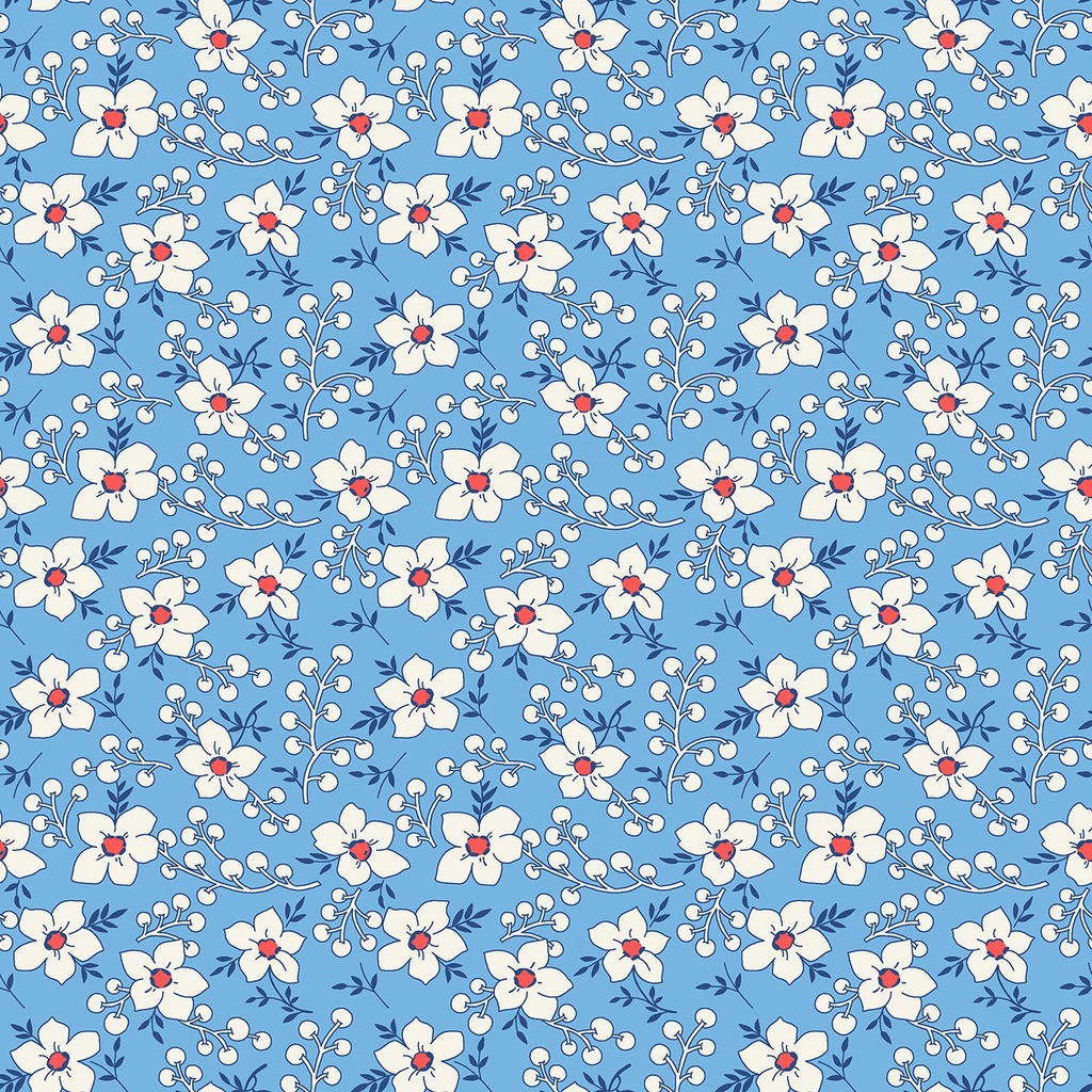 Blue Flowers & Berries - Windham Fabrics