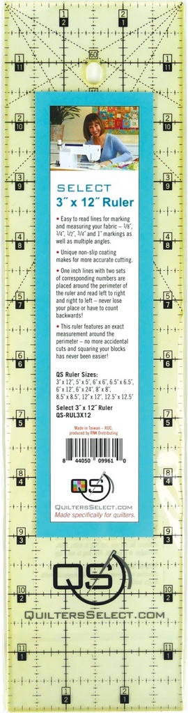 Quilter's Select - Non-Slip Ruler 3in x 12in