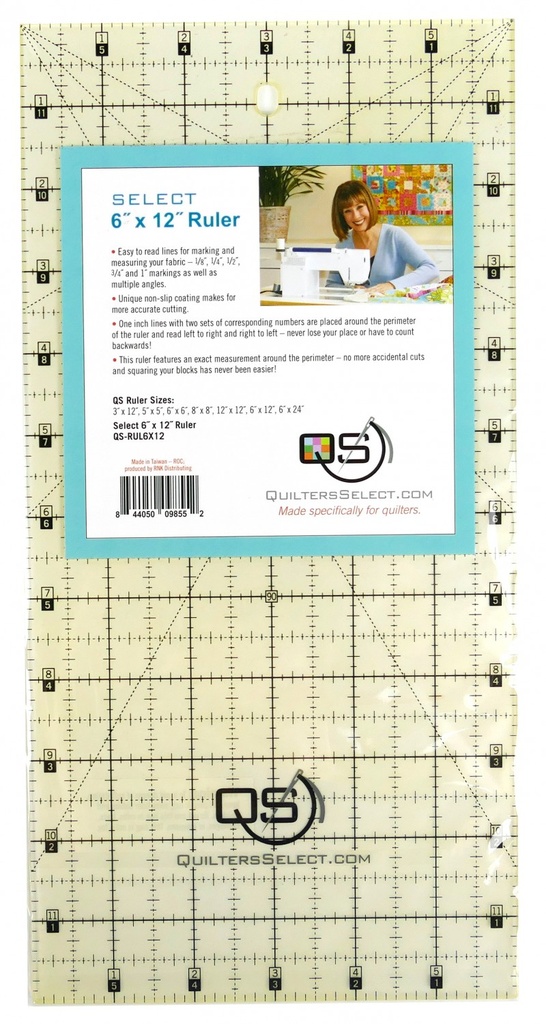 Quilter's Select Non-Slip Ruler 6 X 12
